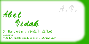 abel vidak business card